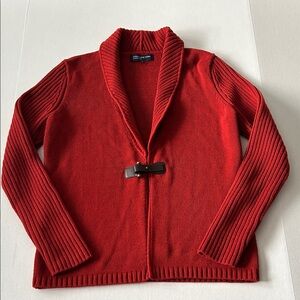 Jones New York Red Shawl Collar Cardigan